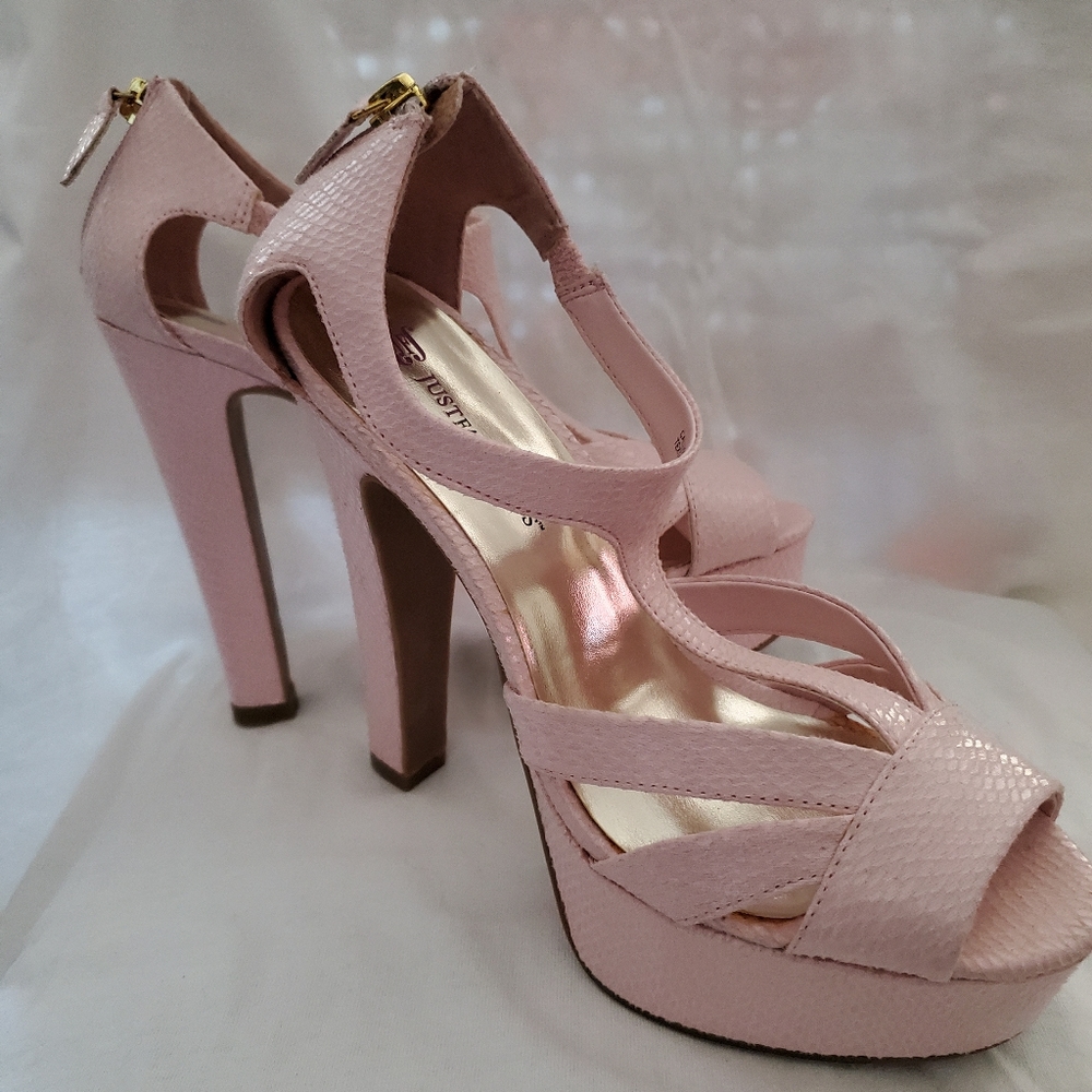 Pink Snake Print Heels